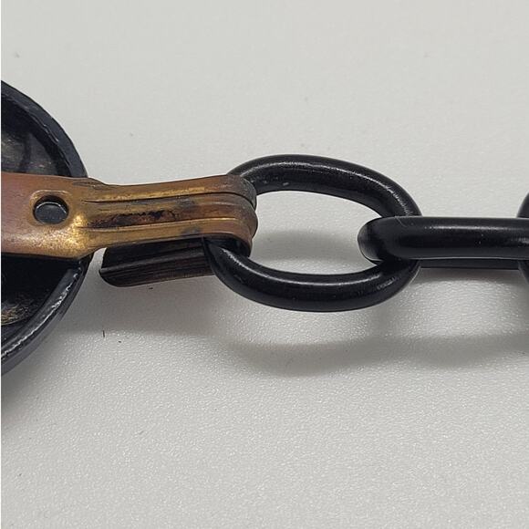 Vintage Art Deco Cloak Clasp in Black & Gold – Classic Cape Accessory - Picture 10 of 14